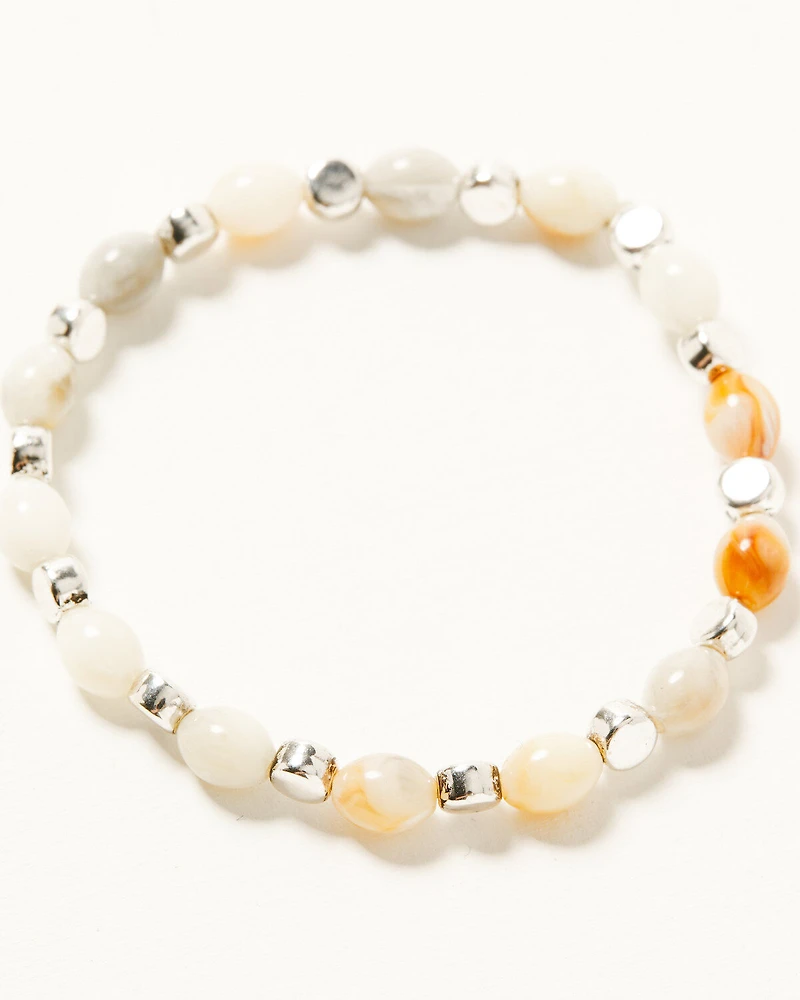 Shyanne Women's Natural Stone Mixed Media Bracelet Set - 4 Piece
