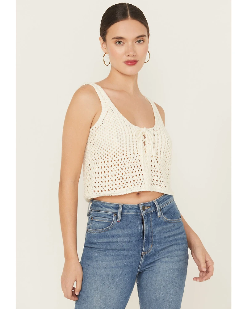 Idyllwind Women's Rockwall Open Weave Cropped Sweater Tank