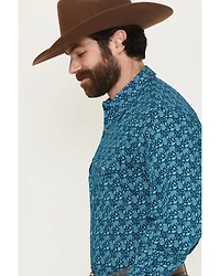 Wrangler Men's 20X Paisley Print Long Sleeve Snap Stretch Western Shirt