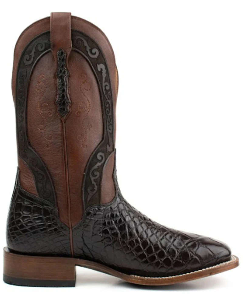 El Dorado Men's American Alligator Exotic Western Boots - Broad Square Toe