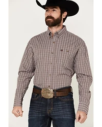 Wrangler Men's Classics Plaid Print Long Sleeve Button-Down Western Shirt
