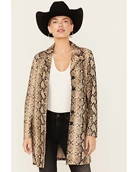 BLANKNYC Women's Snake Print Faux Leather Coat