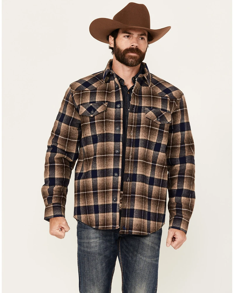 Cody James Men's Barrett Plaid Print Sherpa Lined Button-Down Jacket