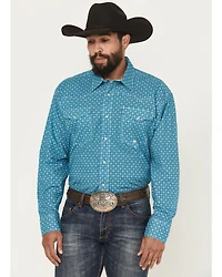 Roper Men's Amarillo Geo Print Long Sleeve Pearl Snap Western Shirt