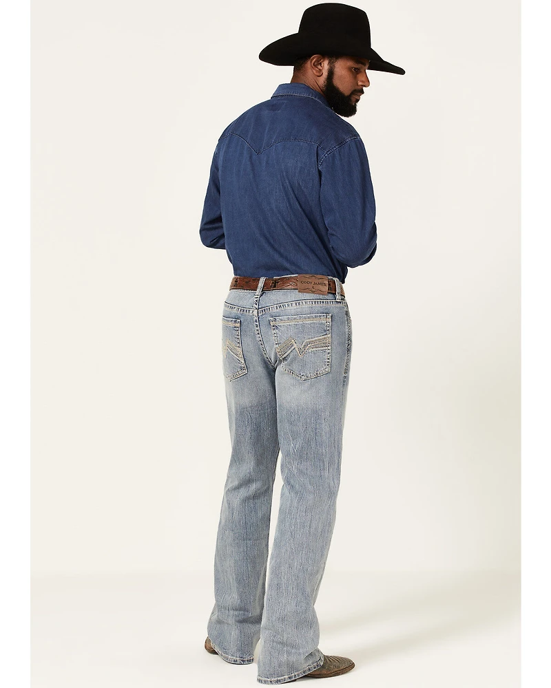 Cody James Men's Hacienda Wash Wyatt Slim Bootcut Stretch Denim Jeans