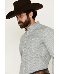 RANK 45® Men's Tunis Printed Long Sleeve Button-Down Performance Stretch Western Shirt