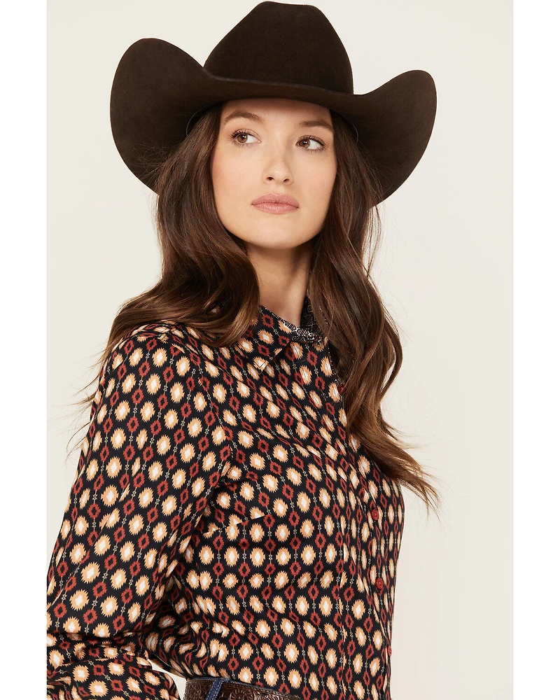 Cinch Women's Southwestern Long Sleeve Button Down Western Shirt