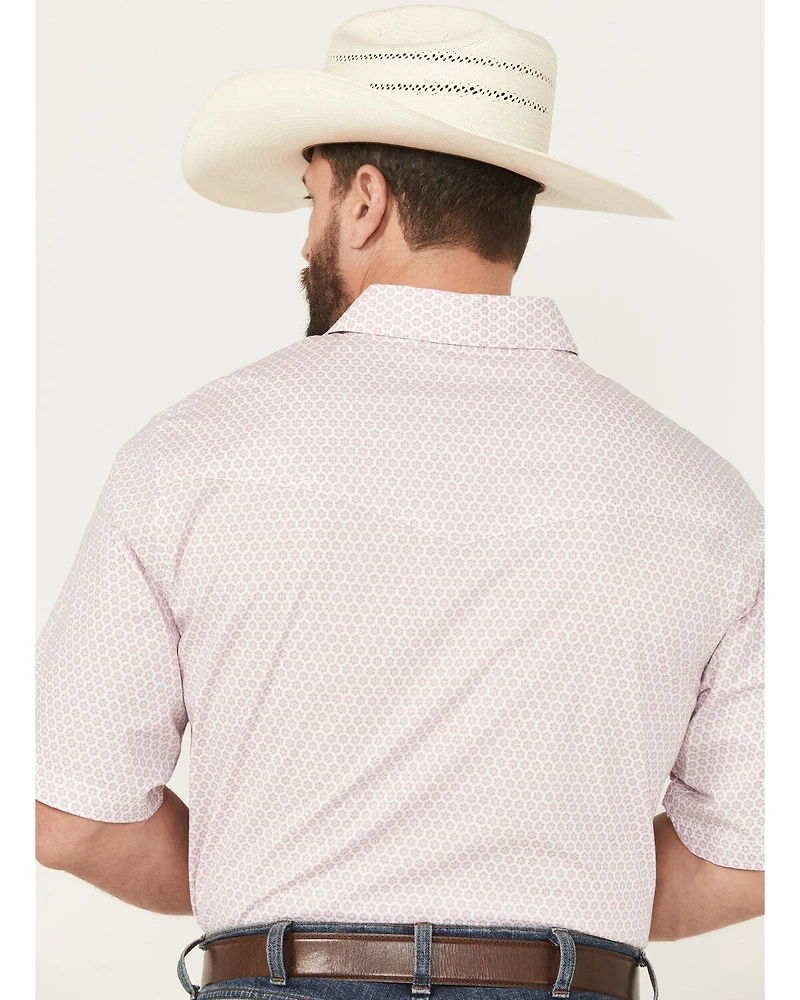 Wrangler Men's 20X Geo Print Short Sleeve Snap Stretch Western Shirt