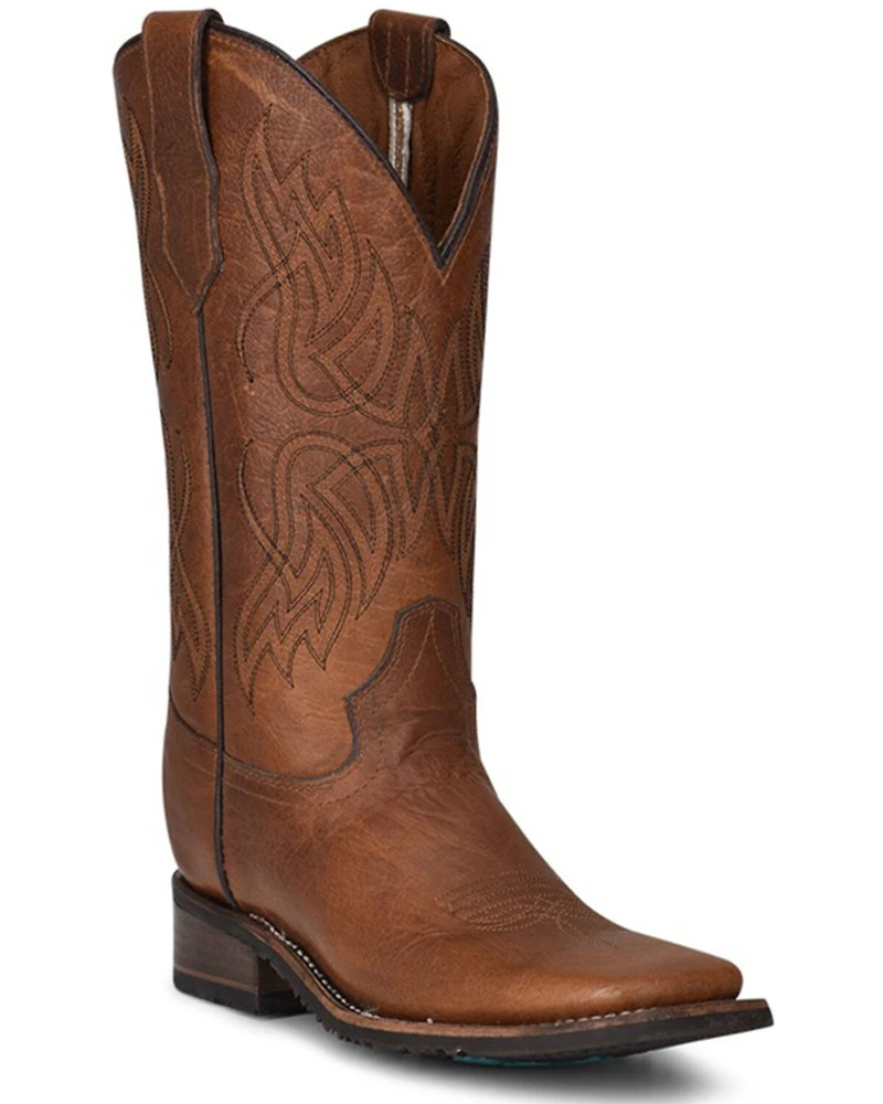 Circle G Women's Embroidered Leather Western Boots - Broad Square Toe