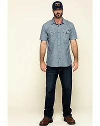 Hawx Men's Rancho Chambray Solid Short Sleeve Work Shirt
