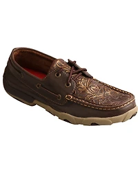 Twisted X Women's Tooled Boat Shoe Driving Mocs