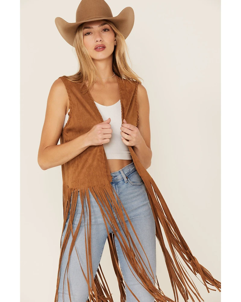 Fornia Women's Suede Fringe Vest