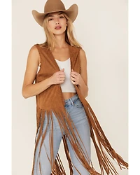 Fornia Women's Suede Fringe Vest