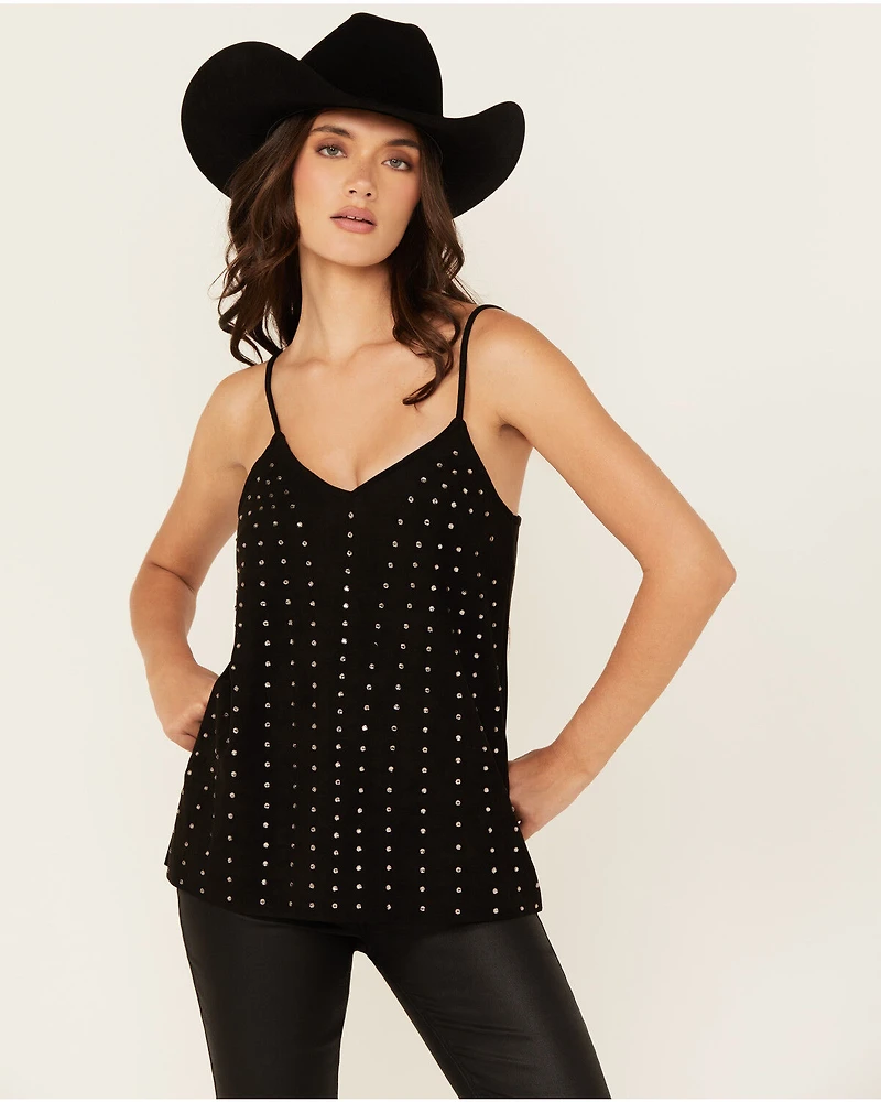 Vocal Women's Studded Faux Suede Cami Top