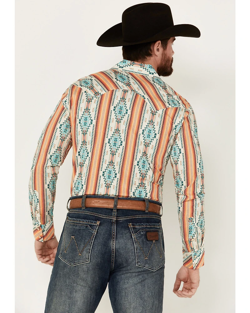 Rock & Roll Denim Men's Southwestern Long Sleeve Pearl Snap Western Shirt