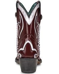 Corral Women's Burgundy Embroidery Western Booties - Snip Toe