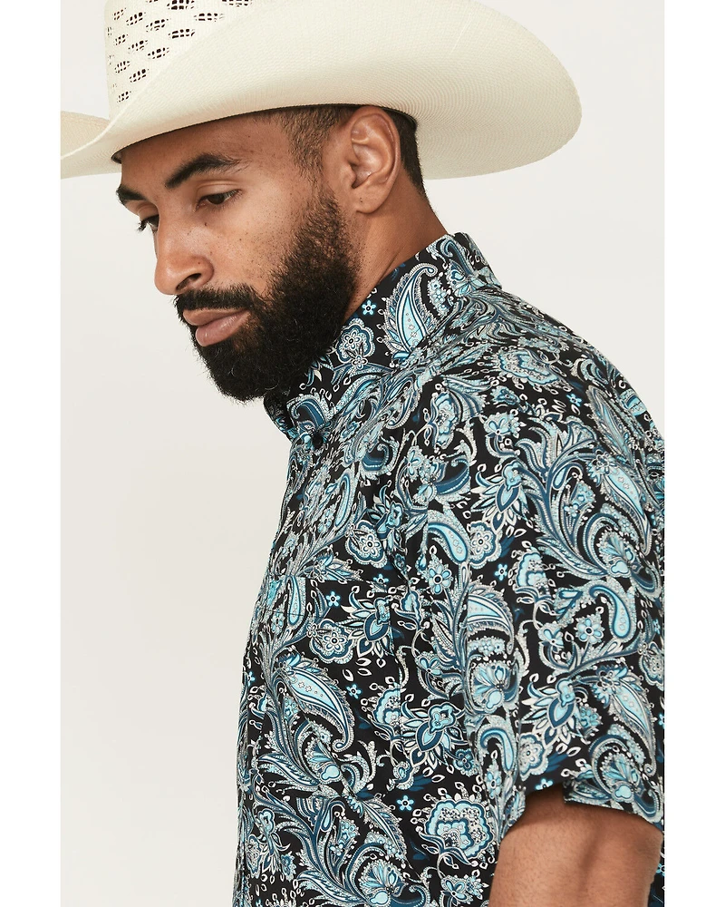 Cinch Men's Paisley Print Short Sleeve Button-Down Western Shirt