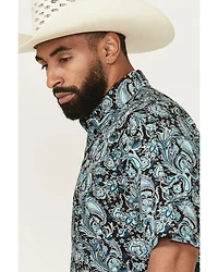 Cinch Men's Paisley Print Short Sleeve Button-Down Western Shirt