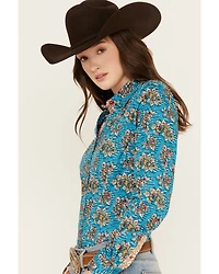 Cinch Women's Floral Long Sleeve Button-Down Western Shirt