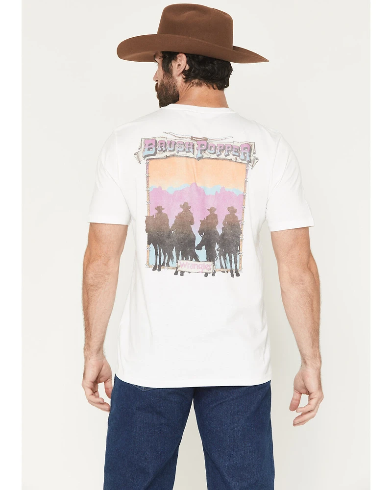 Wrangler Men's 90s Brush Popper Short Sleeve Graphic T-Shirt