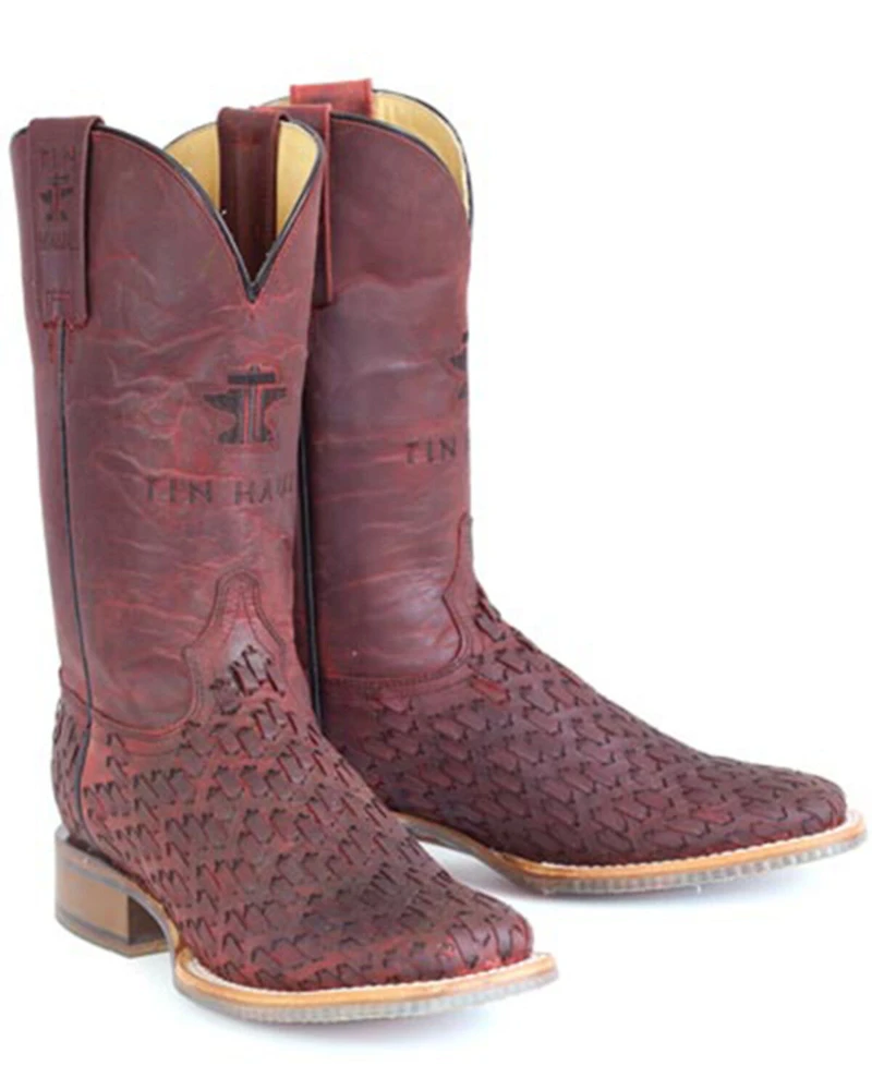 Tin Haul Women's Roses Are Red Western Boots - Broad Square Toe