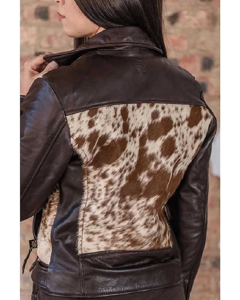 STS Ranchwear Women's Cow Print Leather Jacket