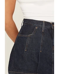 Levi's Women's Dark Wash Remember Together Pleated Denim Mini Skirt