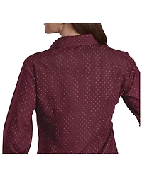 Roper Women's Dotted Print Long Sleeved Pearl Snap Western Shirt