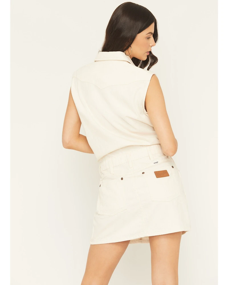 Wrangler Women's Sleeveless Snap Denim Mini Dress
