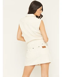 Wrangler Women's Sleeveless Snap Denim Mini Dress