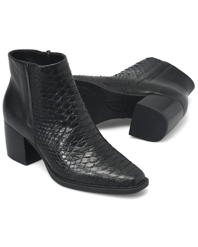 Born Women's Aiken Snakeskin Print Booties - Snip Toe