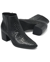 Born Women's Aiken Snakeskin Print Booties - Snip Toe