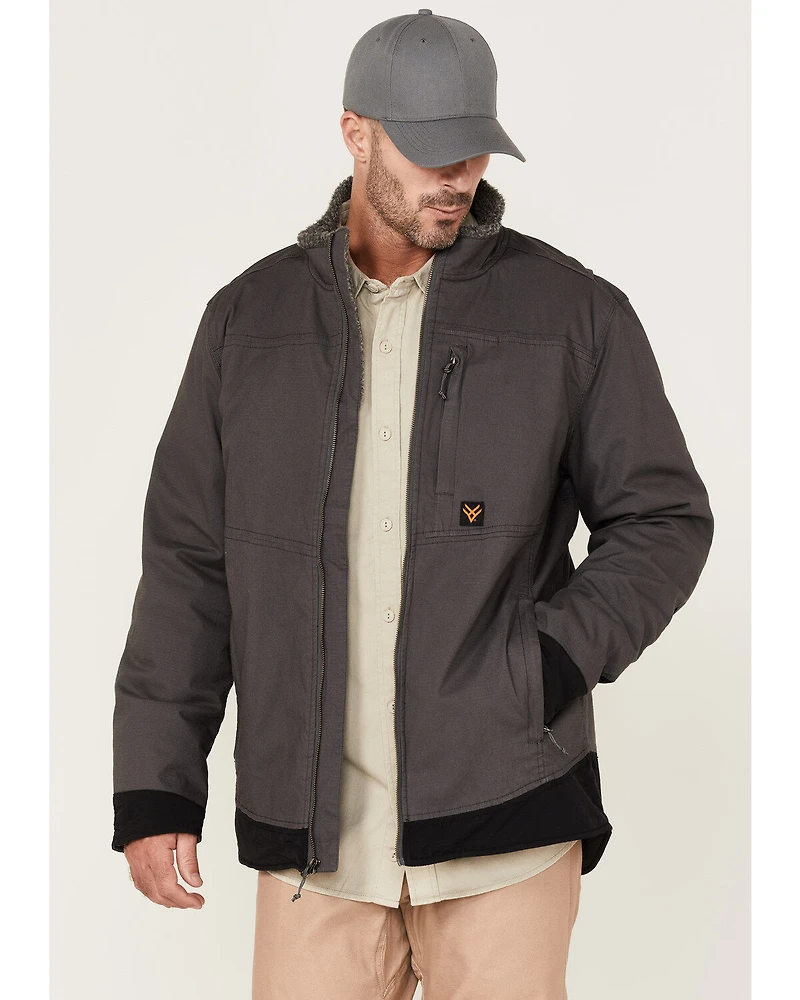 Hawx Men's Weather Ripstop Zip-Front Hooded Sherpa Work Jacket