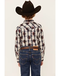 Cody James Boys' Zion Sunset Plaid Print Long Sleeve Snap Western Shirt