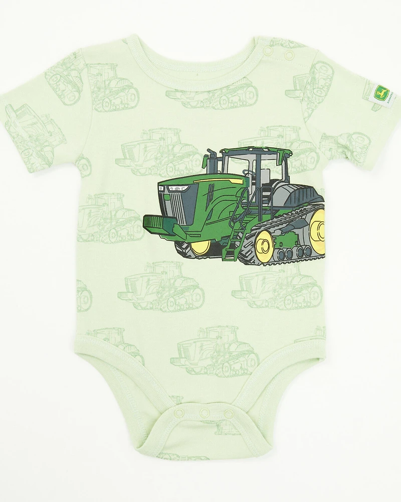 John Deere Infant Boys' Double Duty Tractor Short Sleeve Onesie