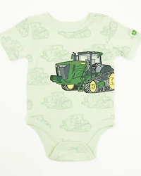 John Deere Infant Boys' Double Duty Tractor Short Sleeve Onesie