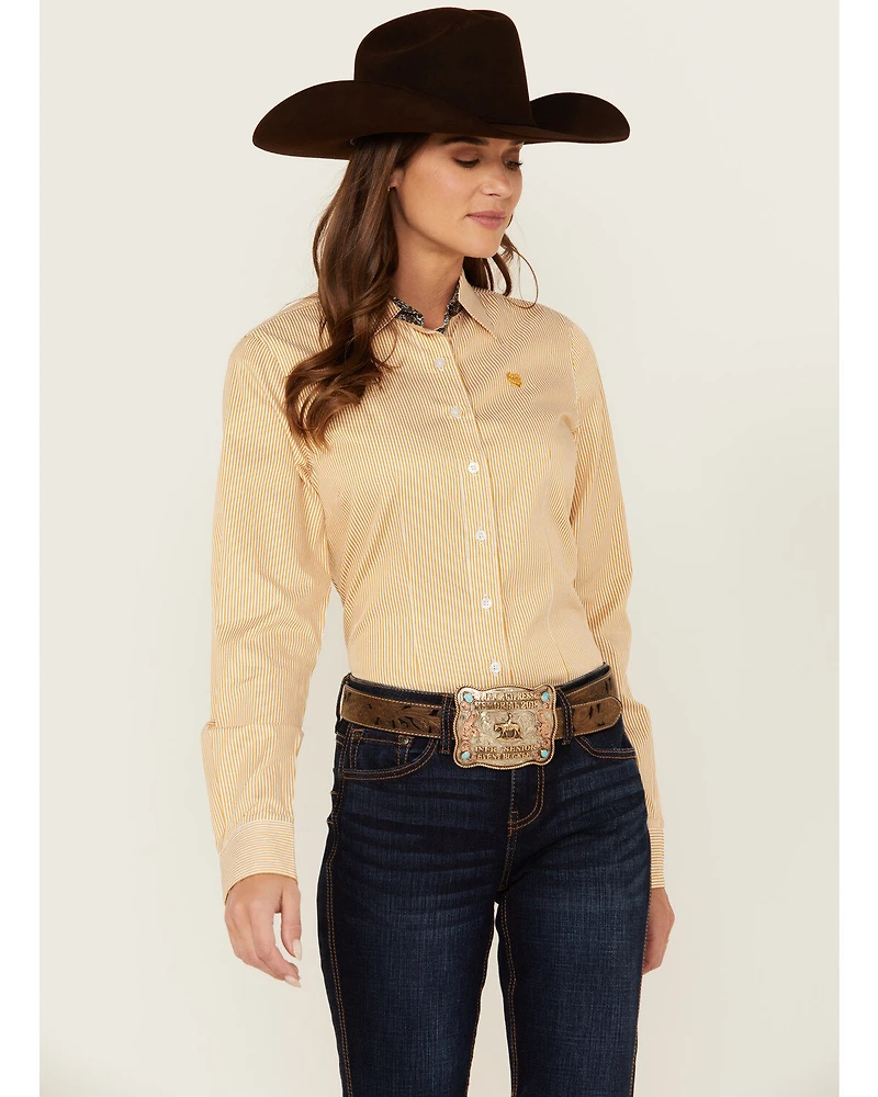 Cinch Women's Striped Long Sleeve Button-Down Western Shirt
