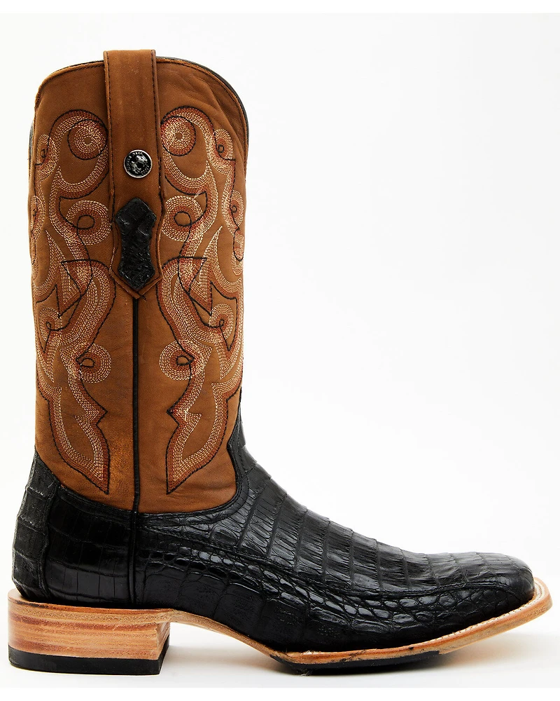Tanner Mark Men's Exotic Caiman Belly Western Boots - Broad Square Toe