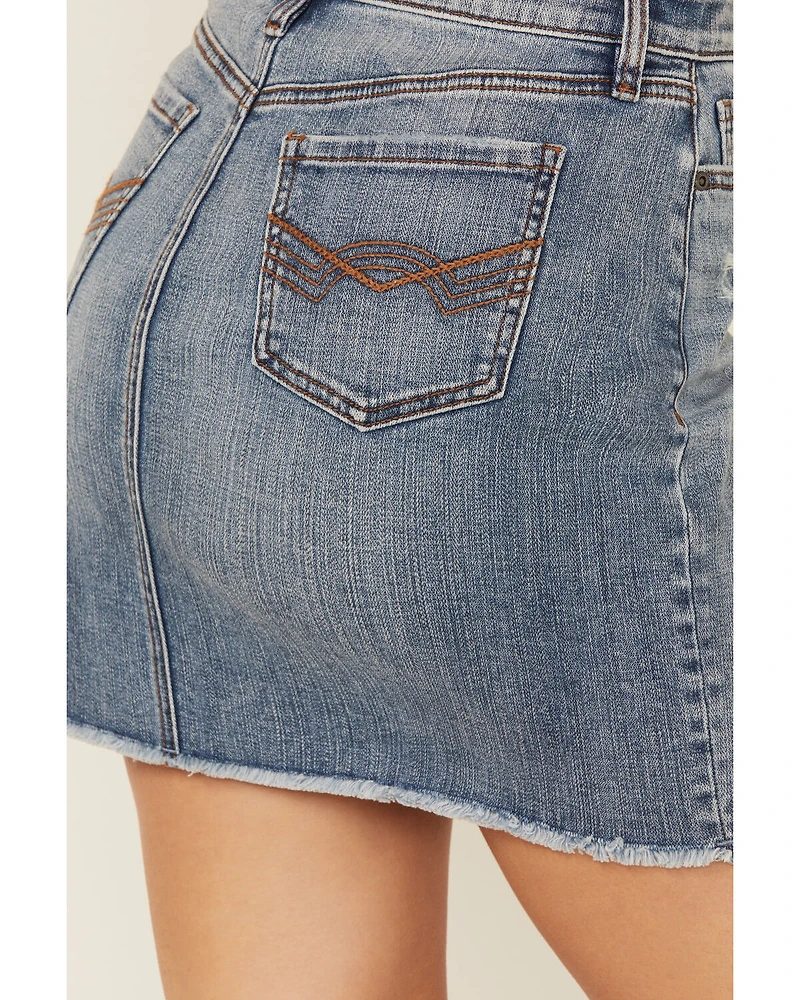 Idyllwind Women's Ivywood Medium Wash Super Stretch Denim Mini Skirt