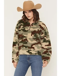 Rock & Roll Denim Women's Camo Print Sherpa Pullover