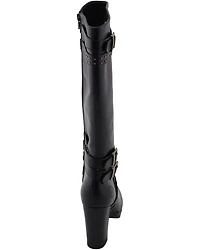 Milwaukee Leather Women's Platform Heel Studded Strap Boot - Round Toe