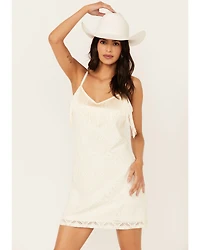Idyllwind Women's Barbie Lace Fringe Mini Dress