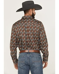 RANK 45® Men's Hudson Geo Southwestern Print Long Sleeve Button-Down Stretch Western Shirt