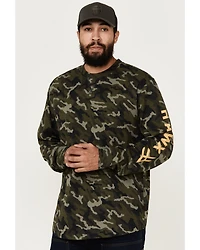 Hawx Men's Camo Print Long Sleeve Logo T-Shirt
