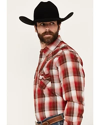 Rock 47 by Wrangler Men's Plaid Print Long Sleeve Snap Western Shirt