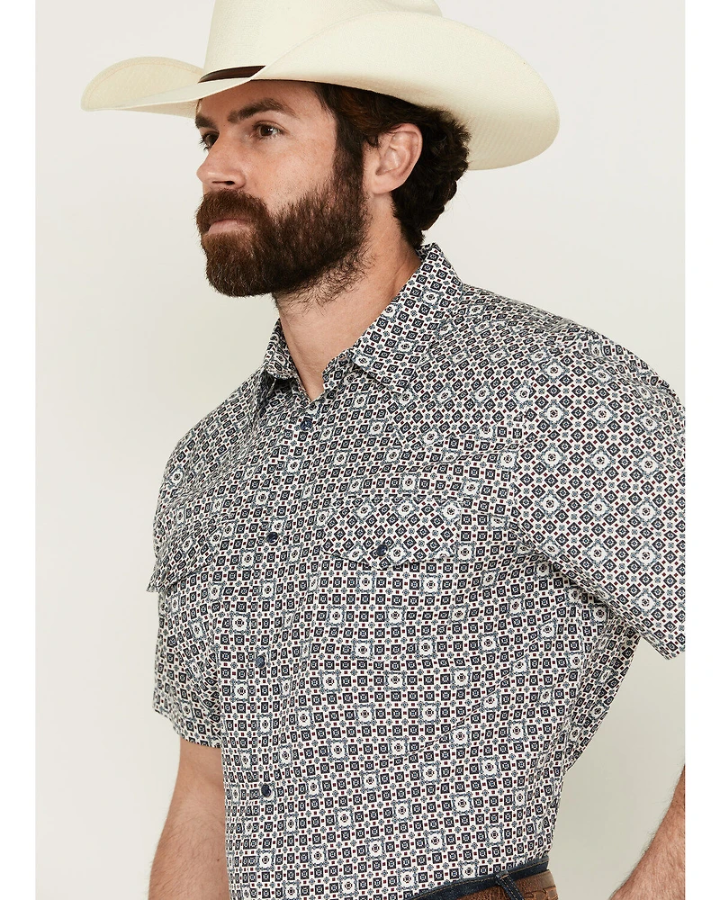 Gibson Men's Haven Geo Print Short Sleeve Snap Western Shirt