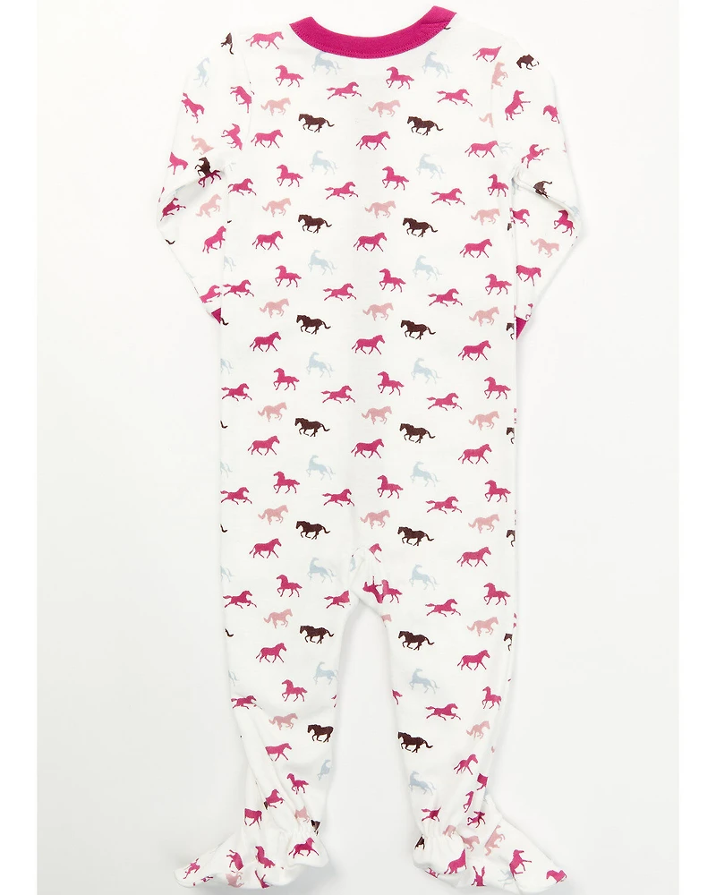 Shyanne Infant Girls' Little Rider Onesie 2-Piece Pajama Set