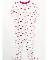 Shyanne Infant Girls' Little Rider Onesie 2-Piece Pajama Set