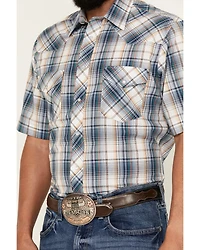 Roper Men's Medium Plaid Print Short Sleeve Pearl Snap Western Shirt