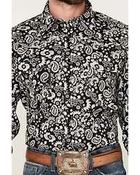 Cowboy Hardware Men's Paisley Print Long Sleeve Snap Western Shirt